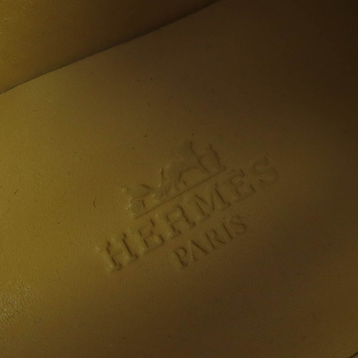 未使用品☆HERMES エルメス インパクト ゴールド金具 グレナンバックル付 レザー モカシン ブラック 36 箱・保存袋付 伊製 レディース