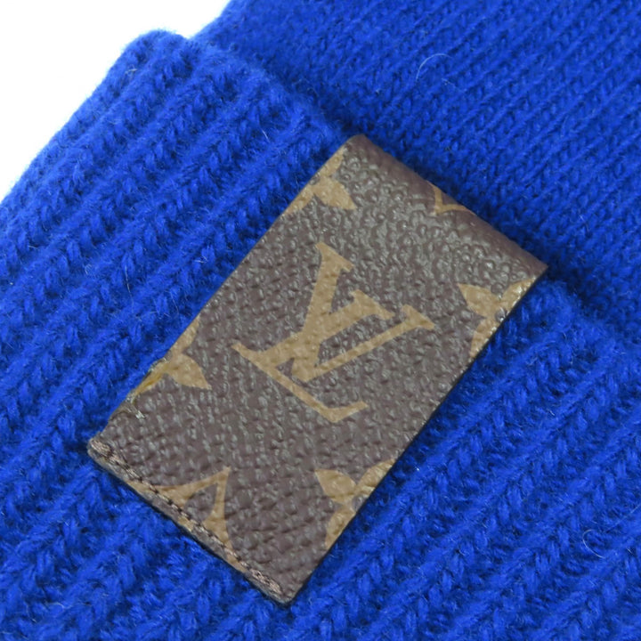 極美品△LOUIS VUITTON ルイヴィトン 2023年製 M79326 グローブ マイユ LV メダリオン ウール100％ ニット 手袋 ブルー S 現行品 正規品