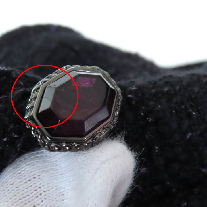 未使用品△CHANEL シャネル P44651 ココマークパーツ サイドジップ ノースリーブ ツイード ワンピース ブラック パープル 42 フランス製