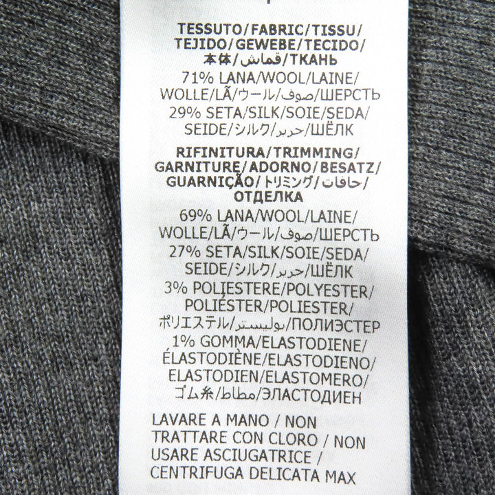 極美品△GUCCI グッチ 23AW 758109 ウール シルク リブニット タンクトップ ノースリーブトップス グレー S イタリア製 正規品 メンズ