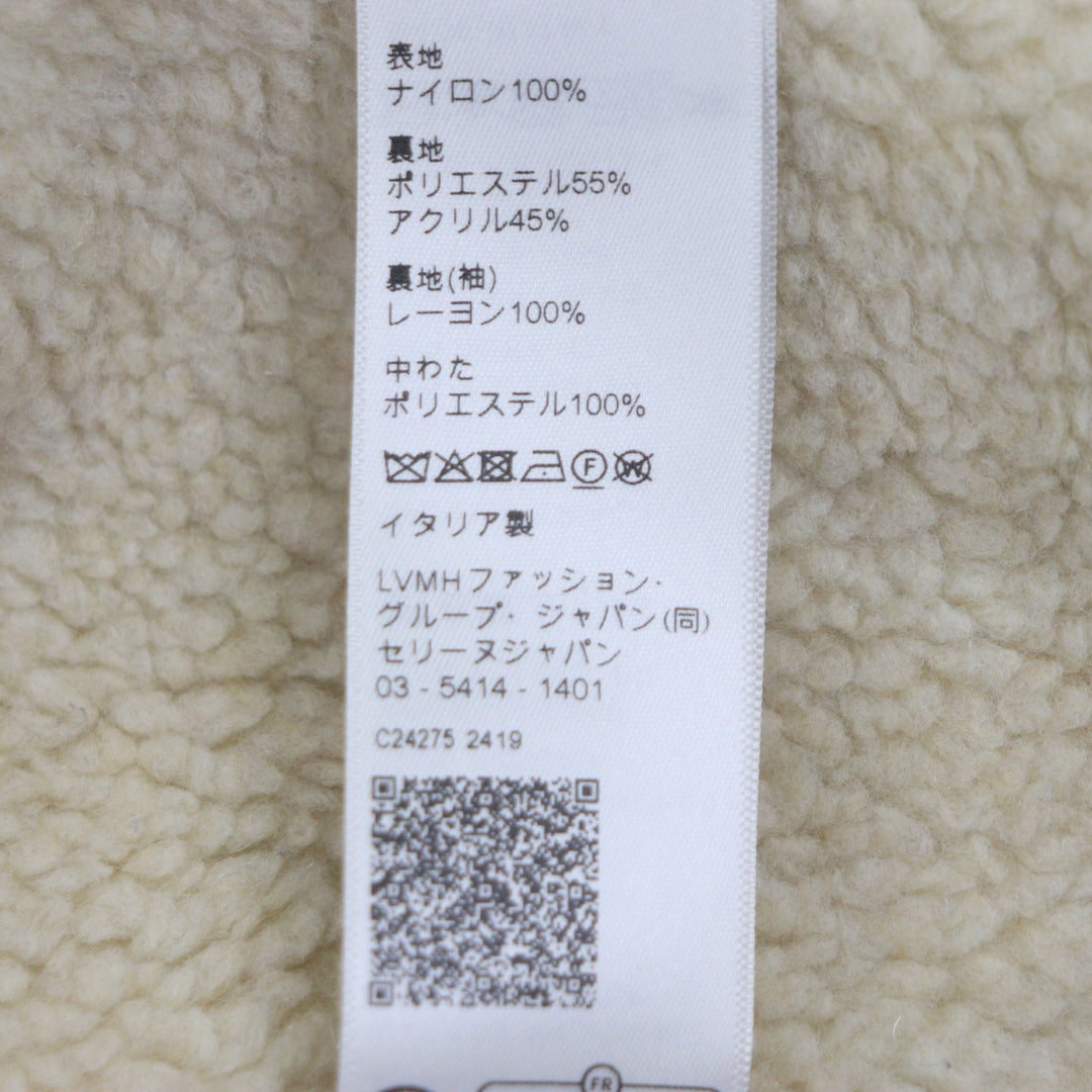 美品▼CELINE セリーヌ 24AW 2W93C227R ナイロン エディ期 フリースCパッチ付 コーチジャケット ブラック 48 正規品 メンズ 定価313500円