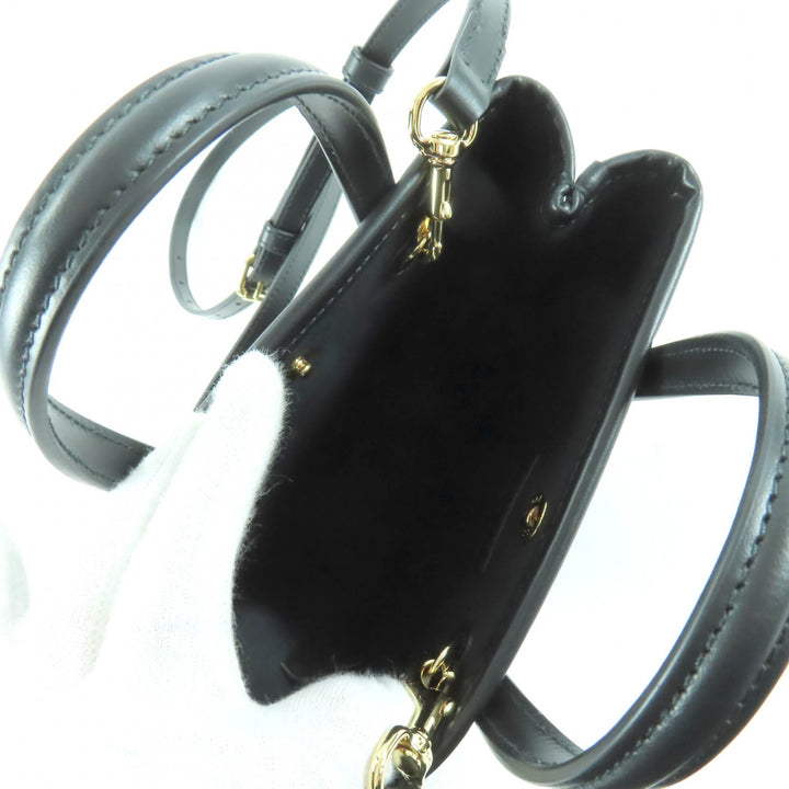 未使用品★GUCCI グッチ 790133 GG スーパーミニバッグ 2way レザー ショルダーバッグ ブラック 箱・保存袋付き イタリア製 レディース