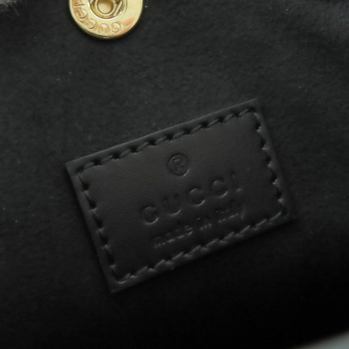 未使用品★GUCCI グッチ 790133 GG スーパーミニバッグ 2way レザー ショルダーバッグ ブラック 箱・保存袋付き イタリア製 レディース
