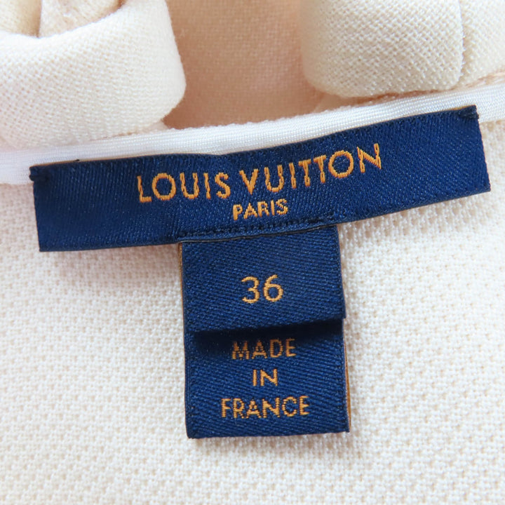 極美品☆LOUIS VUITTON ルイヴィトン 22SS ウール100％ ノースリーブ デザイン ワンピース アイボリー 36 フランス製 正規品 レディース