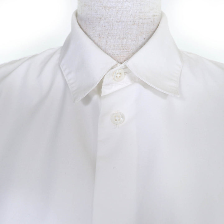 美品☆JIL SANDER ジルサンダー JSYM600505 コットン100％ 裾ロゴ刺繍入り 半袖シャツ ホワイト 37 イタリア製 正規品 レディース