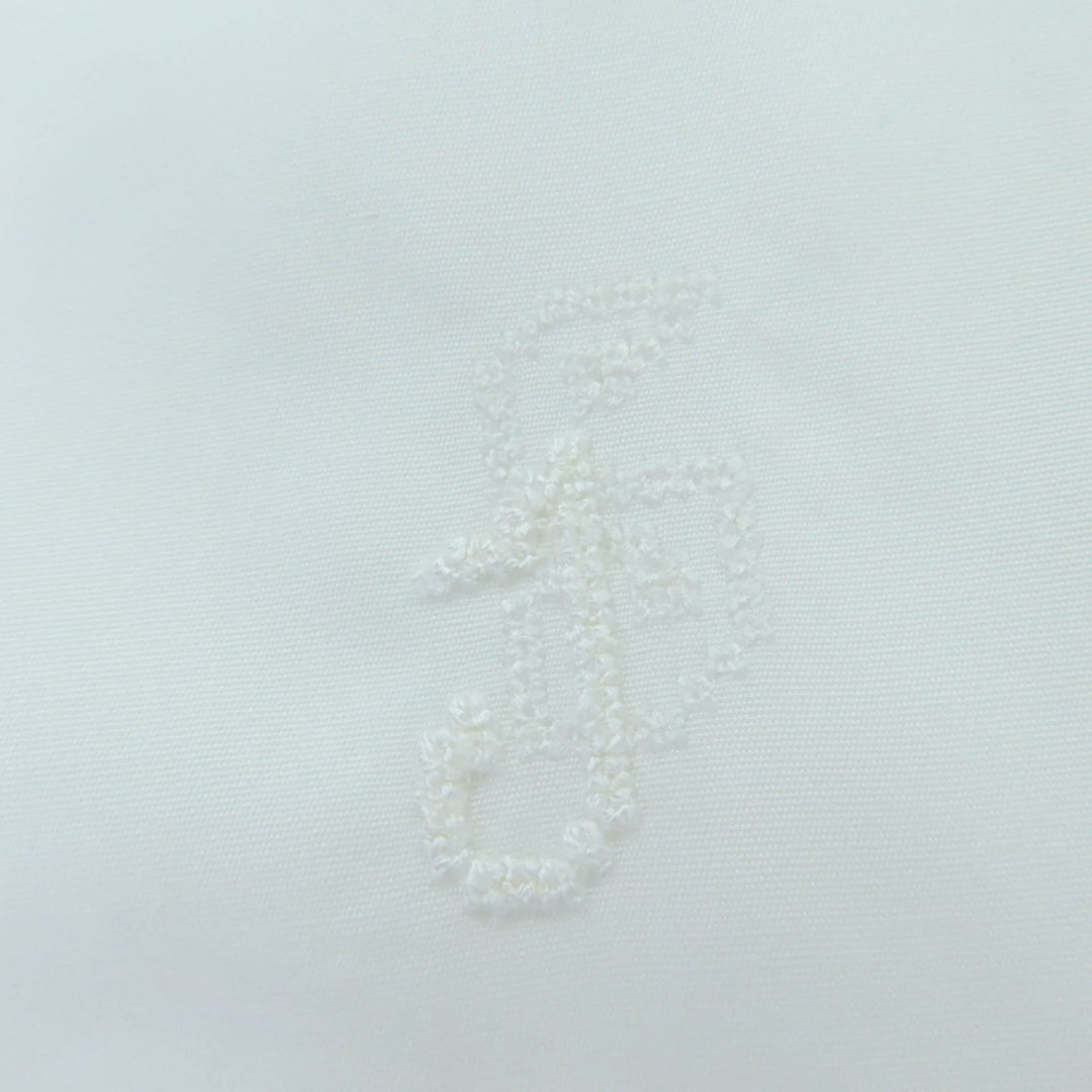 美品☆JIL SANDER ジルサンダー JSYM600505 コットン100％ 裾ロゴ刺繍入り 半袖シャツ ホワイト 37 イタリア製 正規品 レディース