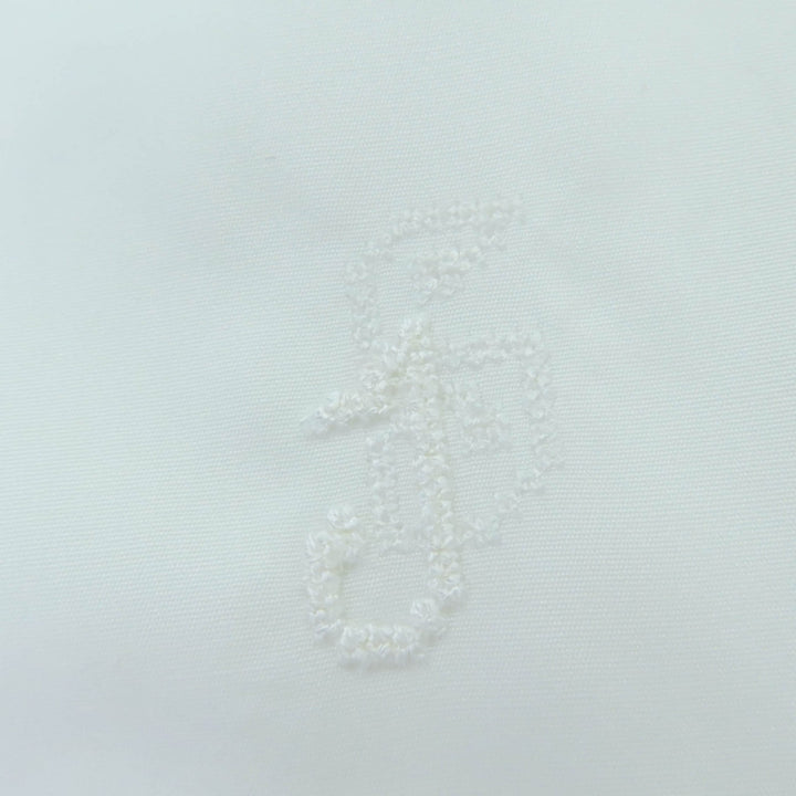 美品☆JIL SANDER ジルサンダー JSYM600505 コットン100％ 裾ロゴ刺繍入り 半袖シャツ ホワイト 37 イタリア製 正規品 レディース