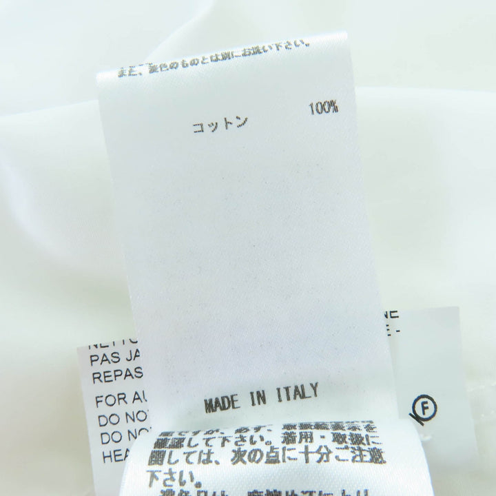 美品☆JIL SANDER ジルサンダー JSYM600505 コットン100％ 裾ロゴ刺繍入り 半袖シャツ ホワイト 37 イタリア製 正規品 レディース