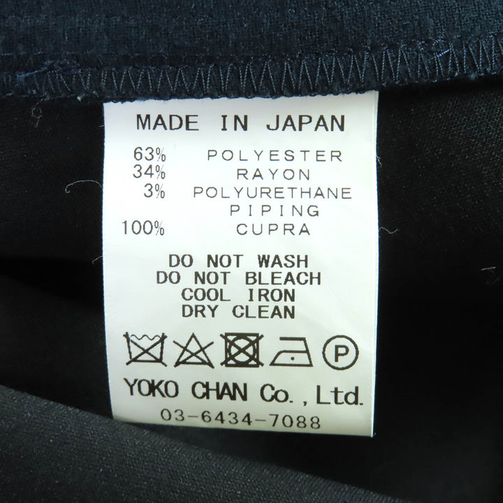 美品★YOKO CHAN ヨーコチャン 2022年製 YCD-122-820 クルーネック 半袖 膝丈 Aライン ワンピース ネイビー 38 日本製 正規品 レディース
