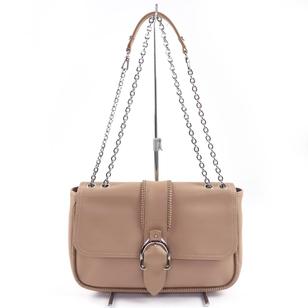 極美品☆Longchamp ロンシャン アマゾーヌ チェーン 2WAY レザー ハンドバッグ ショルダーバッグ ブラウン 保存袋付き フランス製
