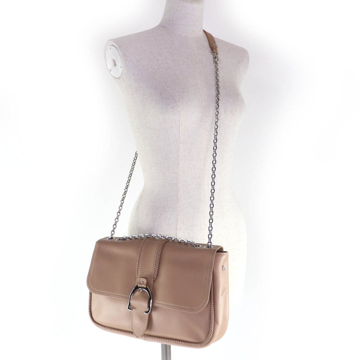 極美品☆Longchamp ロンシャン アマゾーヌ チェーン 2WAY レザー ハンドバッグ ショルダーバッグ ブラウン 保存袋付き フランス製