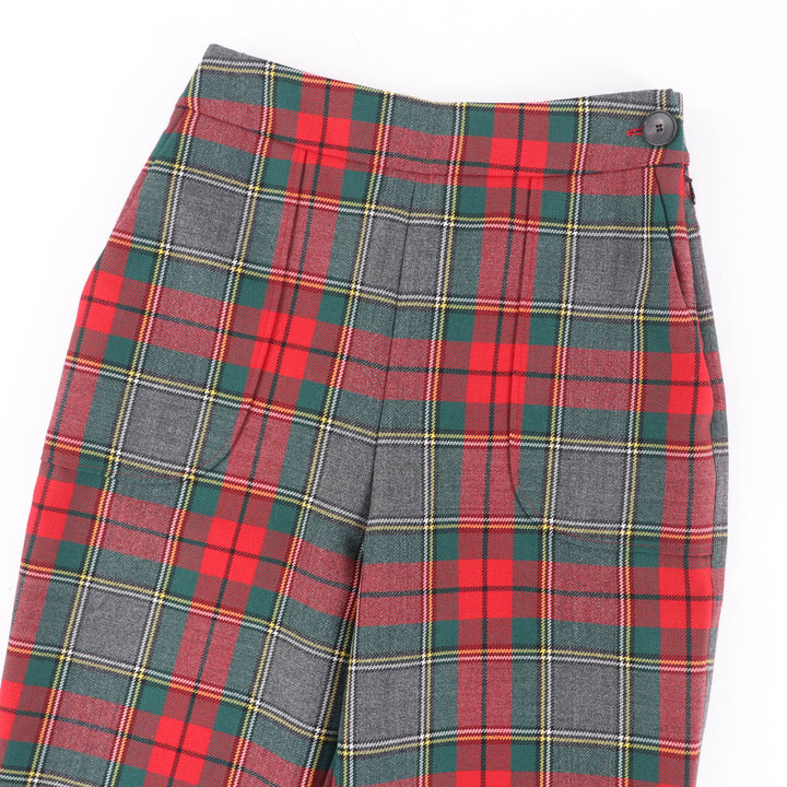 極美品☆Christian Dior クリスチャンディオール 951P11A1210 ウール100％ チェック柄 パンツ マルチカラー 38 伊製 正規品 レディース