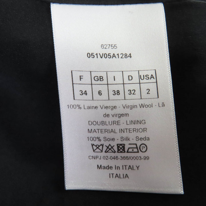 未使用品☆Christian Dior クリスチャンディオール 051V05A1284 ウール チェック柄 ダブルブレストジャケット ブラウン 38 伊製 正規品