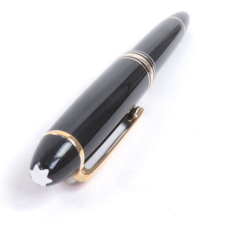 良品□MONTBLANC モンブラン マイスターシュテュック 146 ペン先14K Fニブ キャップ式 万年筆 ブラック ゴールド ドイツ製 メンズ