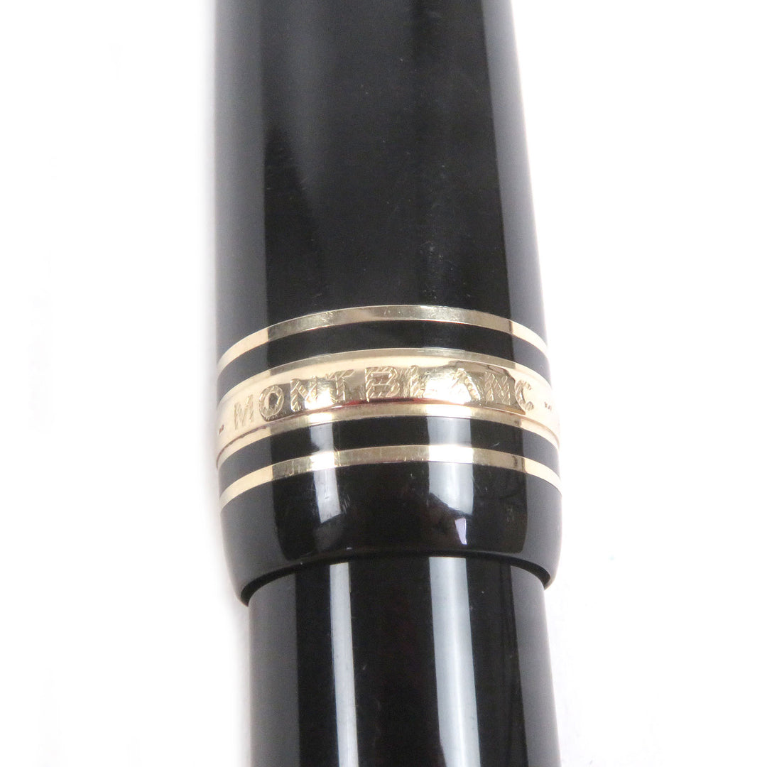 良品□MONTBLANC モンブラン マイスターシュテュック 146 ペン先14K Fニブ キャップ式 万年筆 ブラック ゴールド ドイツ製 メンズ
