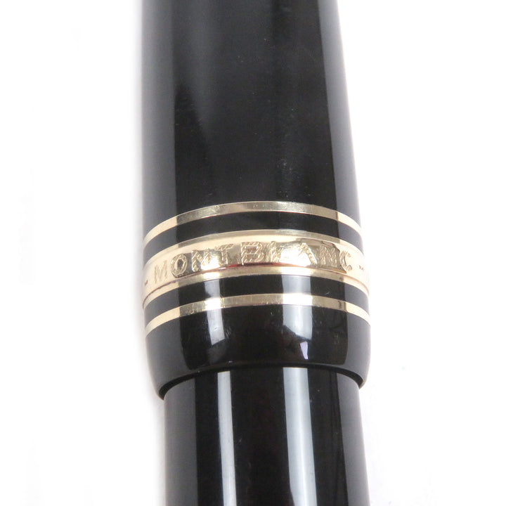 良品□MONTBLANC モンブラン マイスターシュテュック 146 ペン先14K Fニブ キャップ式 万年筆 ブラック ゴールド ドイツ製 メンズ