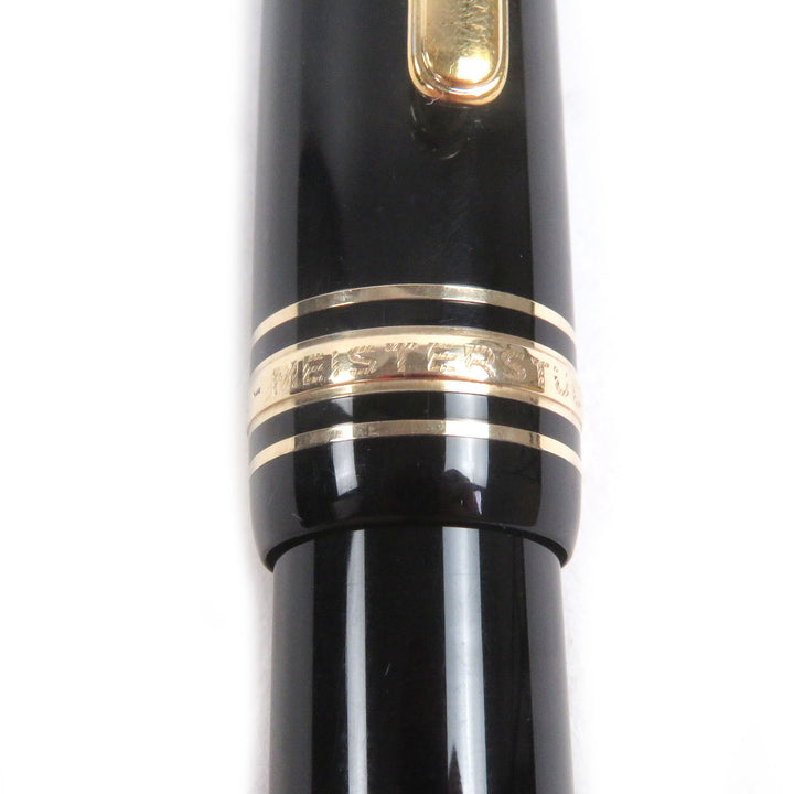 良品□MONTBLANC モンブラン マイスターシュテュック 146 ペン先14K Fニブ キャップ式 万年筆 ブラック ゴールド ドイツ製 メンズ