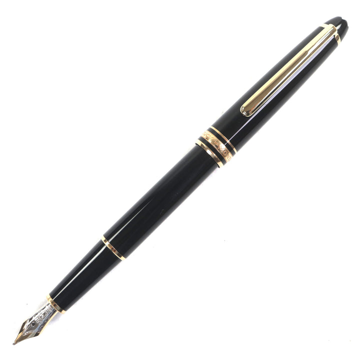 極美品▼MONTBLANC モンブラン マイスターシュテュック クラシック ペン先14K Mニブ ホワイトスター 万年筆 ブラック ゴールド ドイツ製