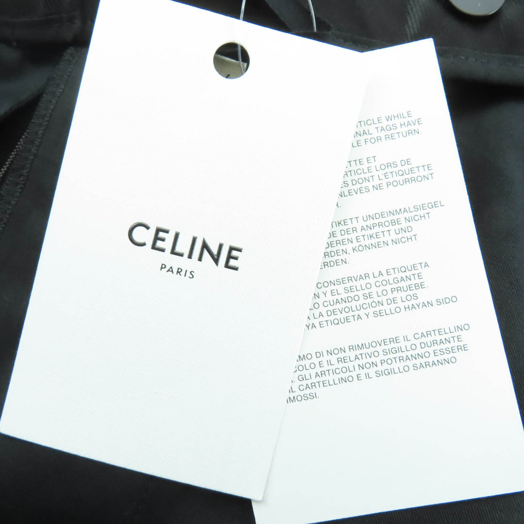 未使用品☆CELINE セリーヌ 2P519240M ウール コットン エディ期 ストライプスケーターパンツ スラックス ブラック 36 伊製 レディース