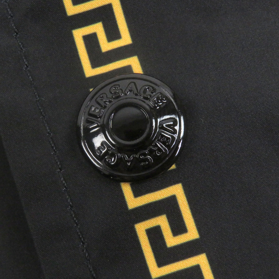 極美品□VERSACE ヴェルサーチ 2021年製 メデューサ チェーン 総柄 薄手 ブルゾン コーチジャケット ブラック 46 イタリア製 メンズ