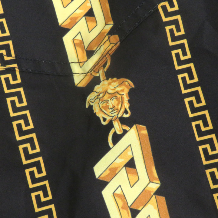 極美品□VERSACE ヴェルサーチ 2021年製 メデューサ チェーン 総柄 薄手 ブルゾン コーチジャケット ブラック 46 イタリア製 メンズ