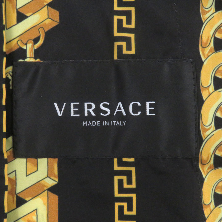 極美品□VERSACE ヴェルサーチ 2021年製 メデューサ チェーン 総柄 薄手 ブルゾン コーチジャケット ブラック 46 イタリア製 メンズ