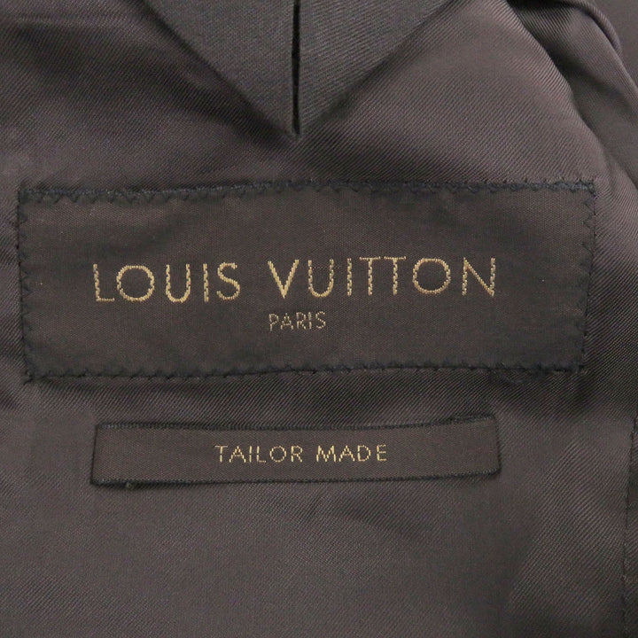 極美品□LOUIS VUITTON ルイヴィトン 千鳥格子柄 シングル ツイードウール スーツ セットアップ グレー 46 イタリア製 正規品 メンズ