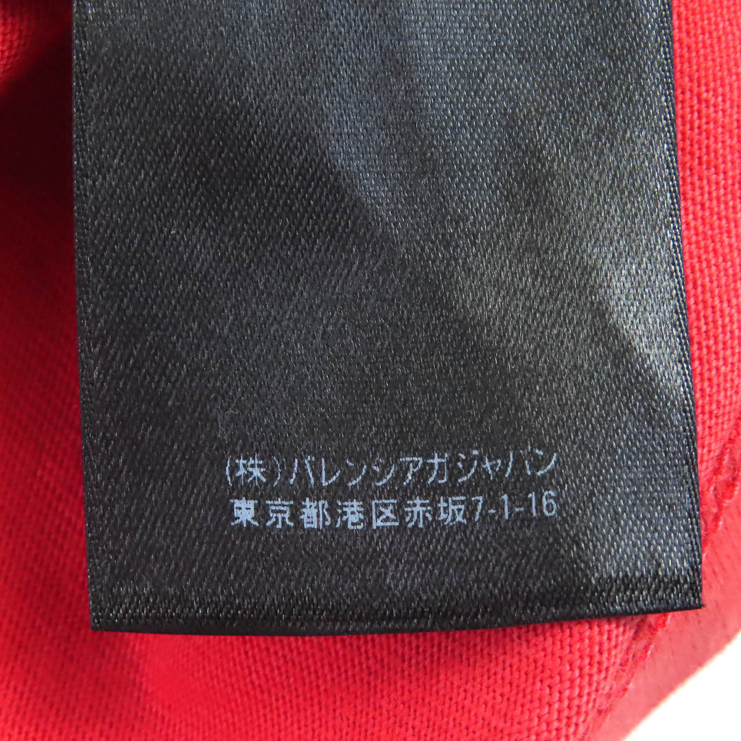 美品△BALENCIAGA バレンシアガ 612965 コットン100% デストロイ ダメージ加工 クルーネック 半袖Ｔシャツ レッド系 S 正規品 メンズ