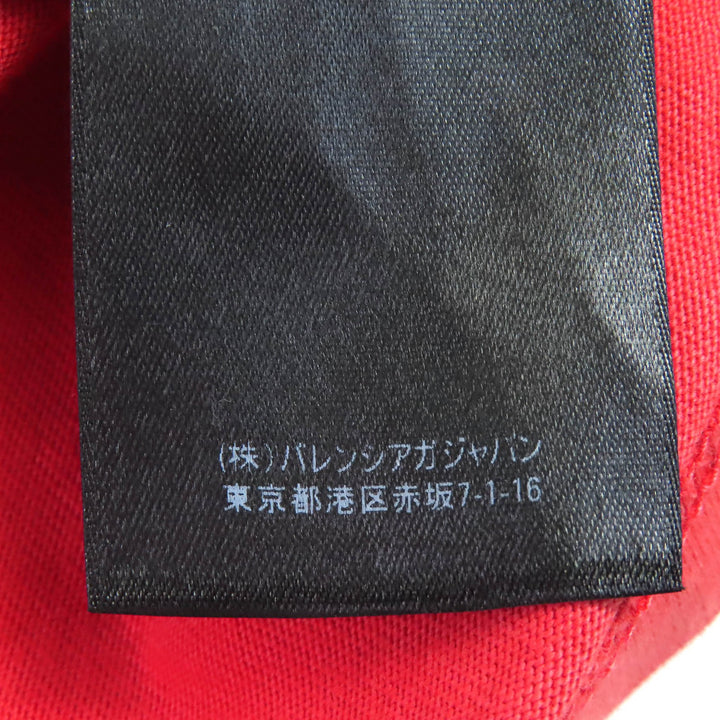 美品△BALENCIAGA バレンシアガ 612965 コットン100% デストロイ ダメージ加工 クルーネック 半袖Ｔシャツ レッド系 S 正規品 メンズ