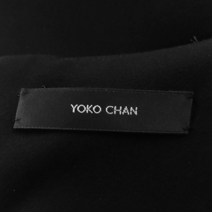 極美品☆YOKO CHAN ヨーコチャン 2024年製 YCD-124-918 スカラップネック Aライン ワンピース ブラック 38 日本製 正規品 レディース