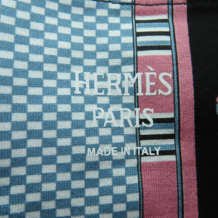 極美品☆HERMES エルメス 4H4634DS 24AW Lettres Equestres コットン100％ クロップド 半袖Ｔシャツ マルチ 36 伊製 正規品 レディース