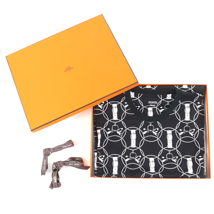 極美品◇HERMES エルメス 2H4508DB La Promenade du Matin 朝の散歩 コットン100％ 半袖 ワンピース ブラック 36 箱付き フランス製