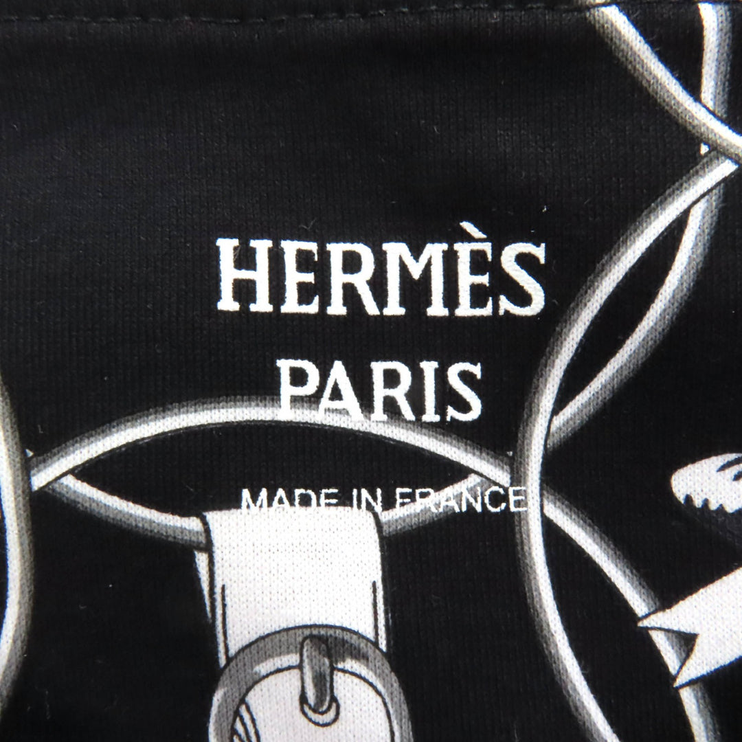 極美品◇HERMES エルメス 2H4508DB La Promenade du Matin 朝の散歩 コットン100％ 半袖 ワンピース ブラック 36 箱付き フランス製