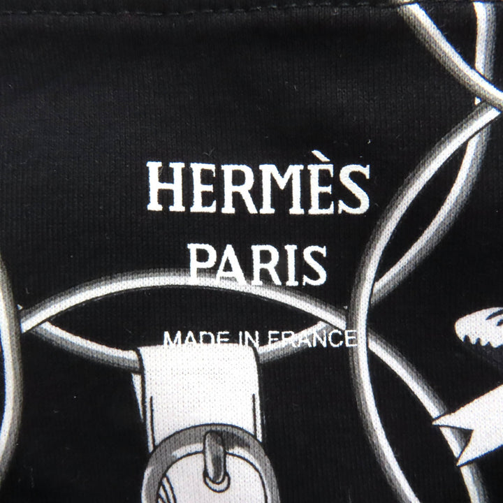 極美品◇HERMES エルメス 2H4508DB La Promenade du Matin 朝の散歩 コットン100％ 半袖 ワンピース ブラック 36 箱付き フランス製