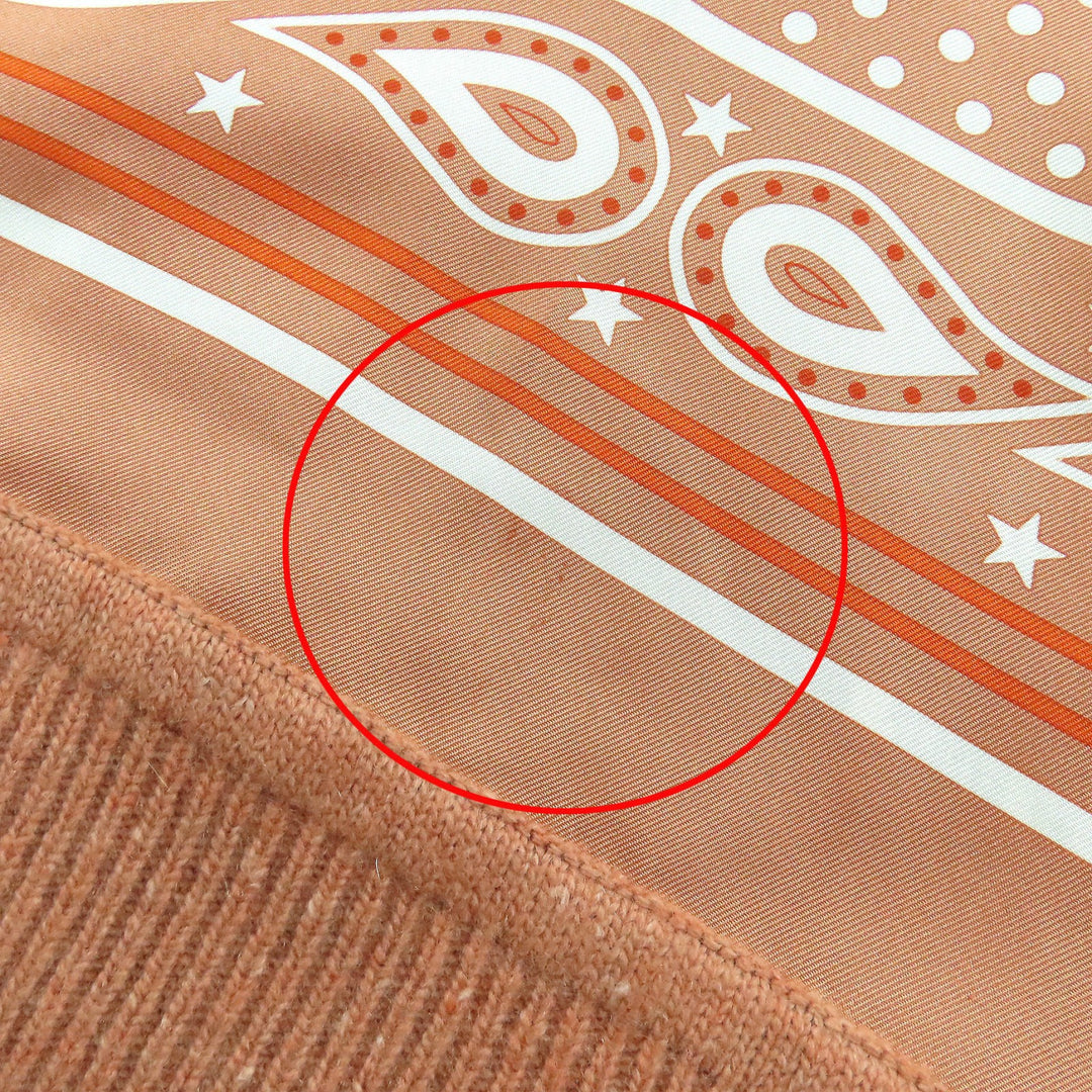 未使用△HERMES エルメス Brides de Gala ブリッド ドゥ ガラ シルク100％ カシミヤ混 ROSE AUBE ツイルレーヌ 半袖ニット 36 フランス製