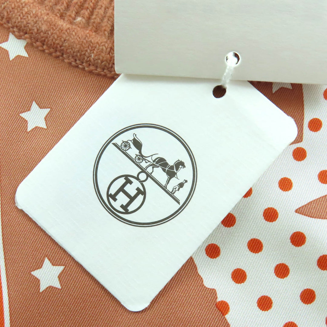 未使用△HERMES エルメス Brides de Gala ブリッド ドゥ ガラ シルク100％ カシミヤ混 ROSE AUBE ツイルレーヌ 半袖ニット 36 フランス製
