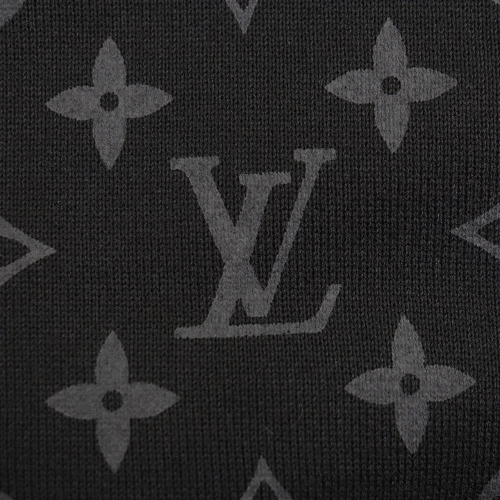 美品▼LOUIS VUITTON ルイヴィトン 21SS モノグラム サークルカット 裏起毛 フーデッド プルオーバー パーカー ブラック S 正規品 メンズ