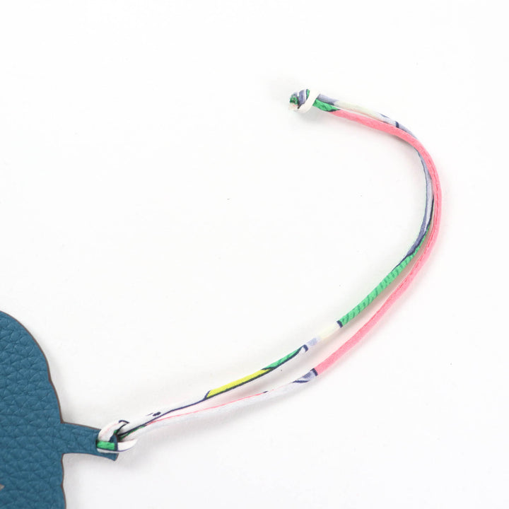 極美品★HERMES エルメス プティアッシュ チャーム ブルー グリーン トゴ パンプキン バッグチャーム フランス製 レディース