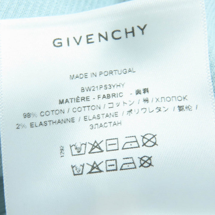 極美品☆GIVENCHY ジバンシィ BW21PS3YHY コットン 4G プラーク ノースリーブ ワンピース ブルー XS 正規品 レディース