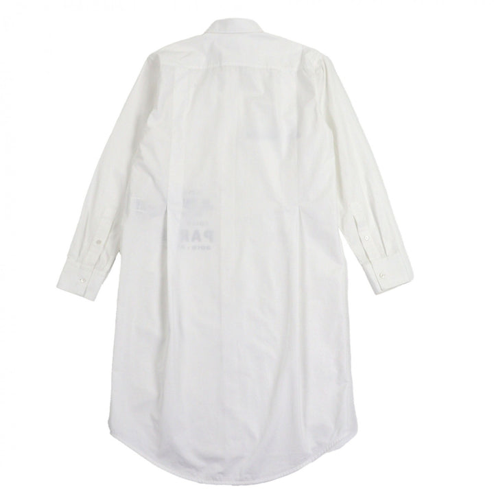 美品▼JIL SANDER ジルサンダー 19AW JSMP742235 コットン100% ロゴプリント 長袖ロングシャツ ホワイト 38 イタリア製 正規品 メンズ