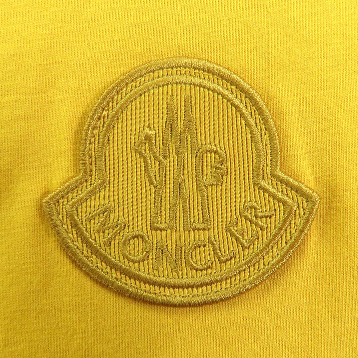 美品◇MONCLER モンクレール 2020年製 F20938C75900 コットン100％ ロゴワッペン付 ショートスリーブ 半袖Ｔシャツ マスタード M 正規品