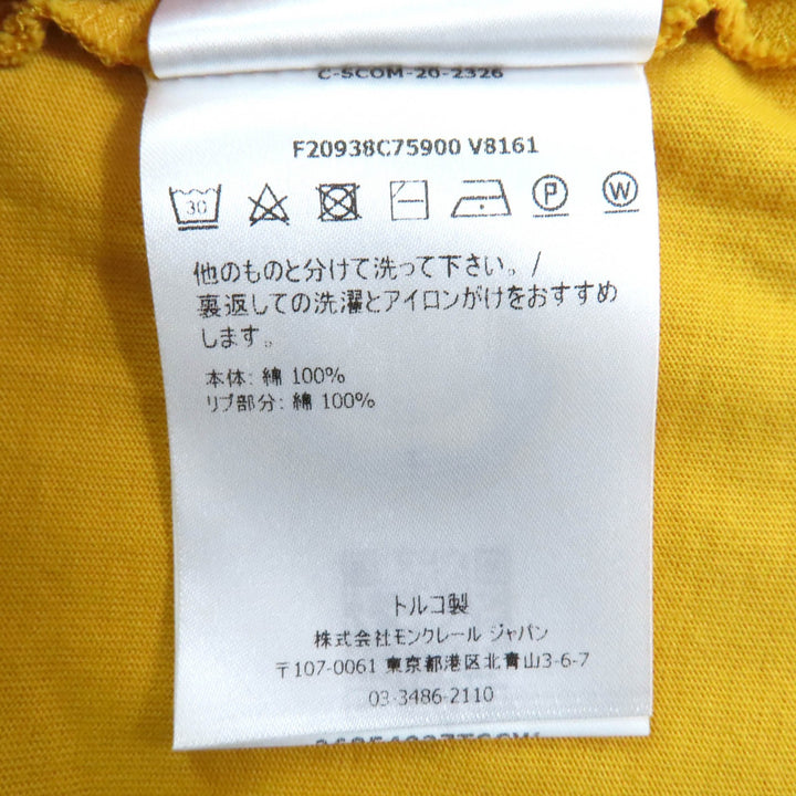 美品◇MONCLER モンクレール 2020年製 F20938C75900 コットン100％ ロゴワッペン付 ショートスリーブ 半袖Ｔシャツ マスタード M 正規品