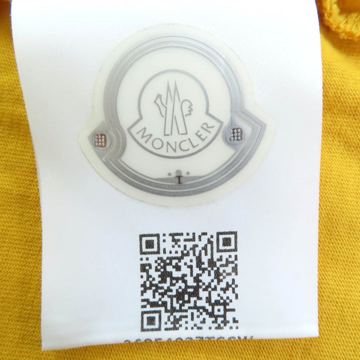 美品◇MONCLER モンクレール 2020年製 F20938C75900 コットン100％ ロゴワッペン付 ショートスリーブ 半袖Ｔシャツ マスタード M 正規品