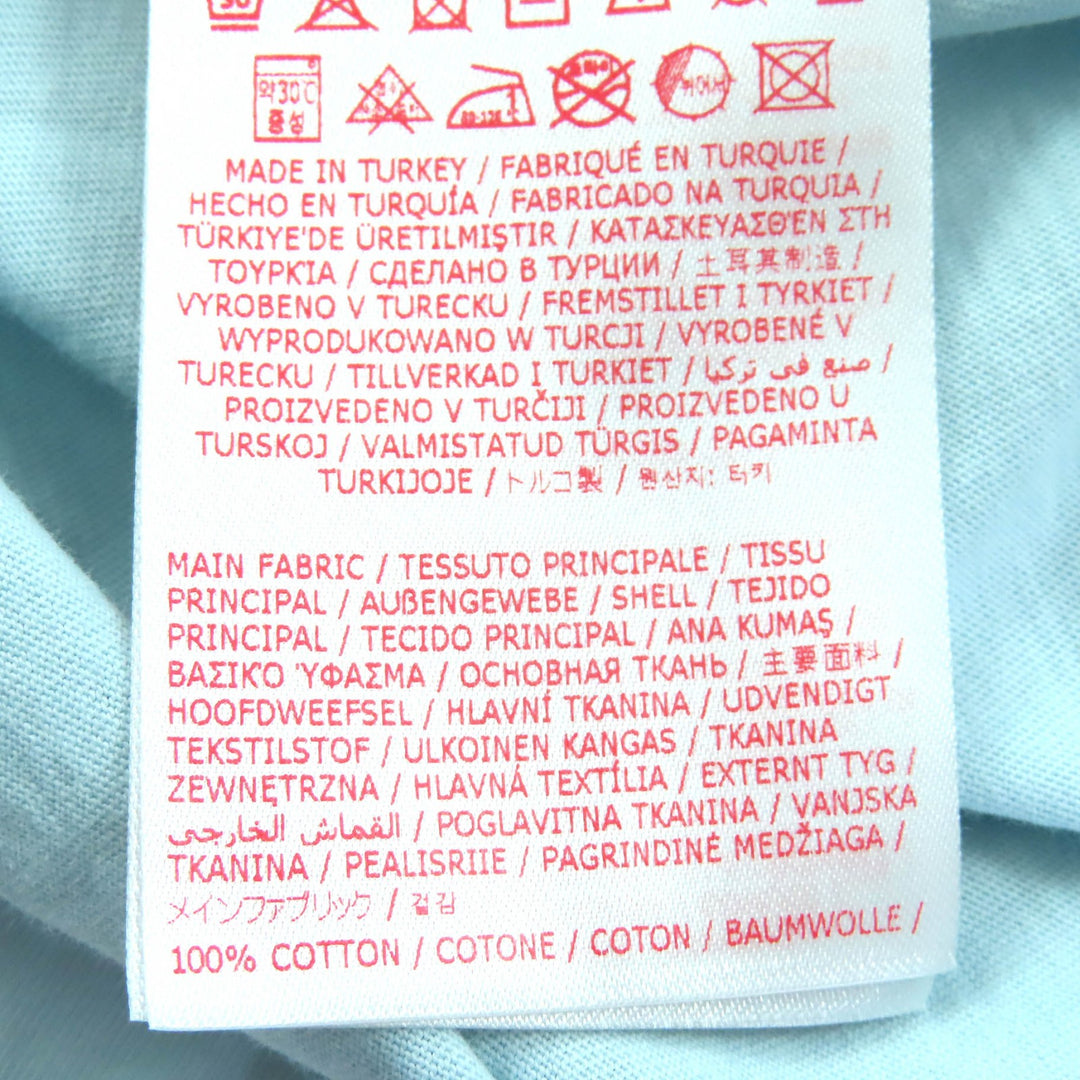 美品△MARNI マルニ 23SS HUMU0223X2 コットン100％ ロゴ刺繍 クルーネック 半袖Ｔシャツ ライトブルー 44 正規品 レディース メンズ