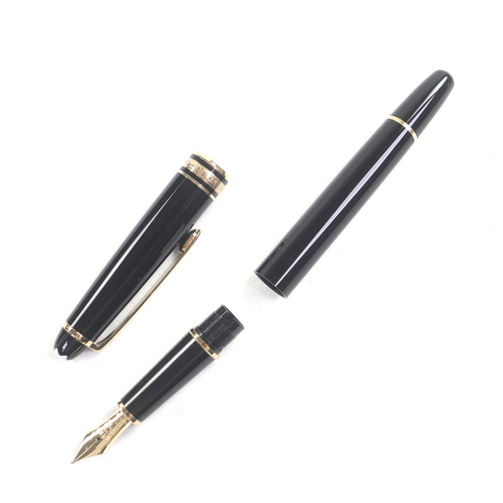 極美品□MONTBLANC モンブラン マイスターシュテュック クラシック ペン先14K Fニブ キャップ式 万年筆 ブラック ゴールド ドイツ製