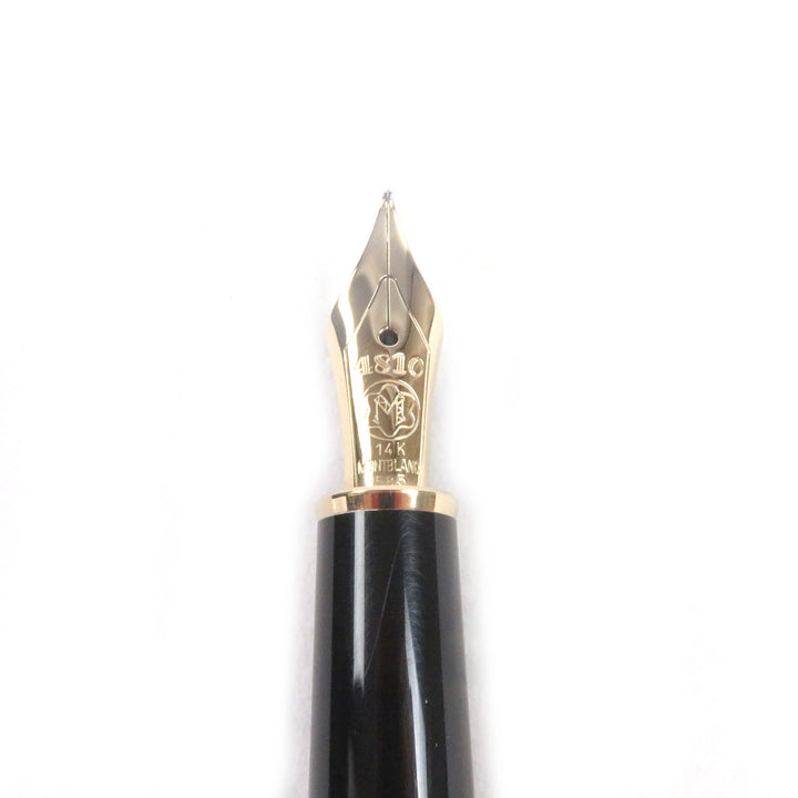 極美品□MONTBLANC モンブラン マイスターシュテュック クラシック ペン先14K Fニブ キャップ式 万年筆 ブラック ゴールド ドイツ製