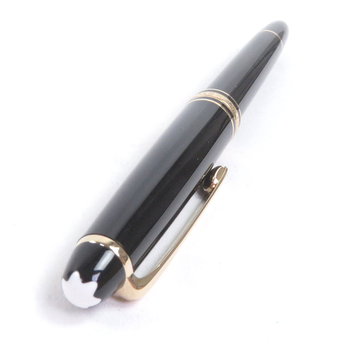 極美品□MONTBLANC モンブラン マイスターシュテュック クラシック ペン先14K Fニブ キャップ式 万年筆 ブラック ゴールド ドイツ製