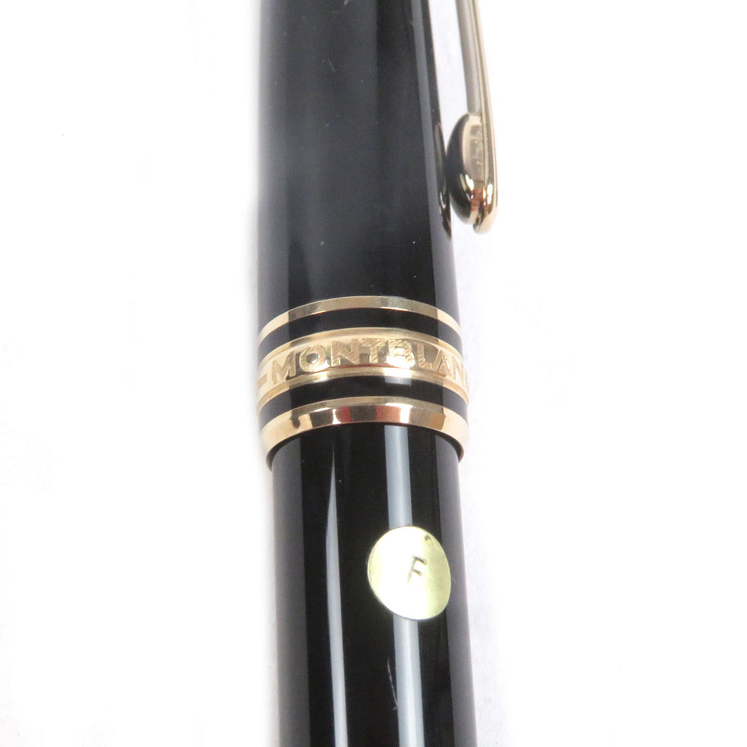 極美品□MONTBLANC モンブラン マイスターシュテュック クラシック ペン先14K Fニブ キャップ式 万年筆 ブラック ゴールド ドイツ製
