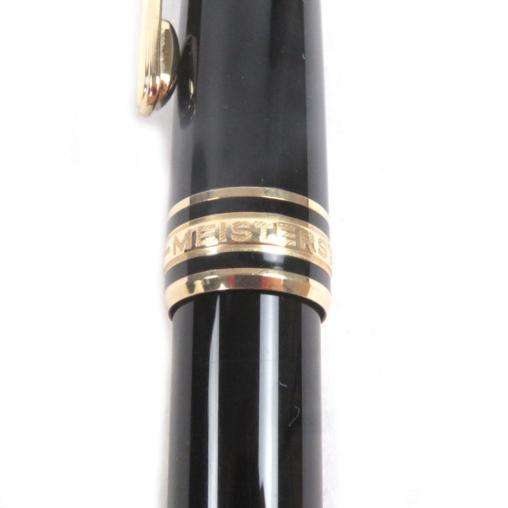 極美品□MONTBLANC モンブラン マイスターシュテュック クラシック ペン先14K Fニブ キャップ式 万年筆 ブラック ゴールド ドイツ製