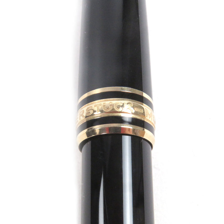 極美品□MONTBLANC モンブラン マイスターシュテュック クラシック ペン先14K Fニブ キャップ式 万年筆 ブラック ゴールド ドイツ製